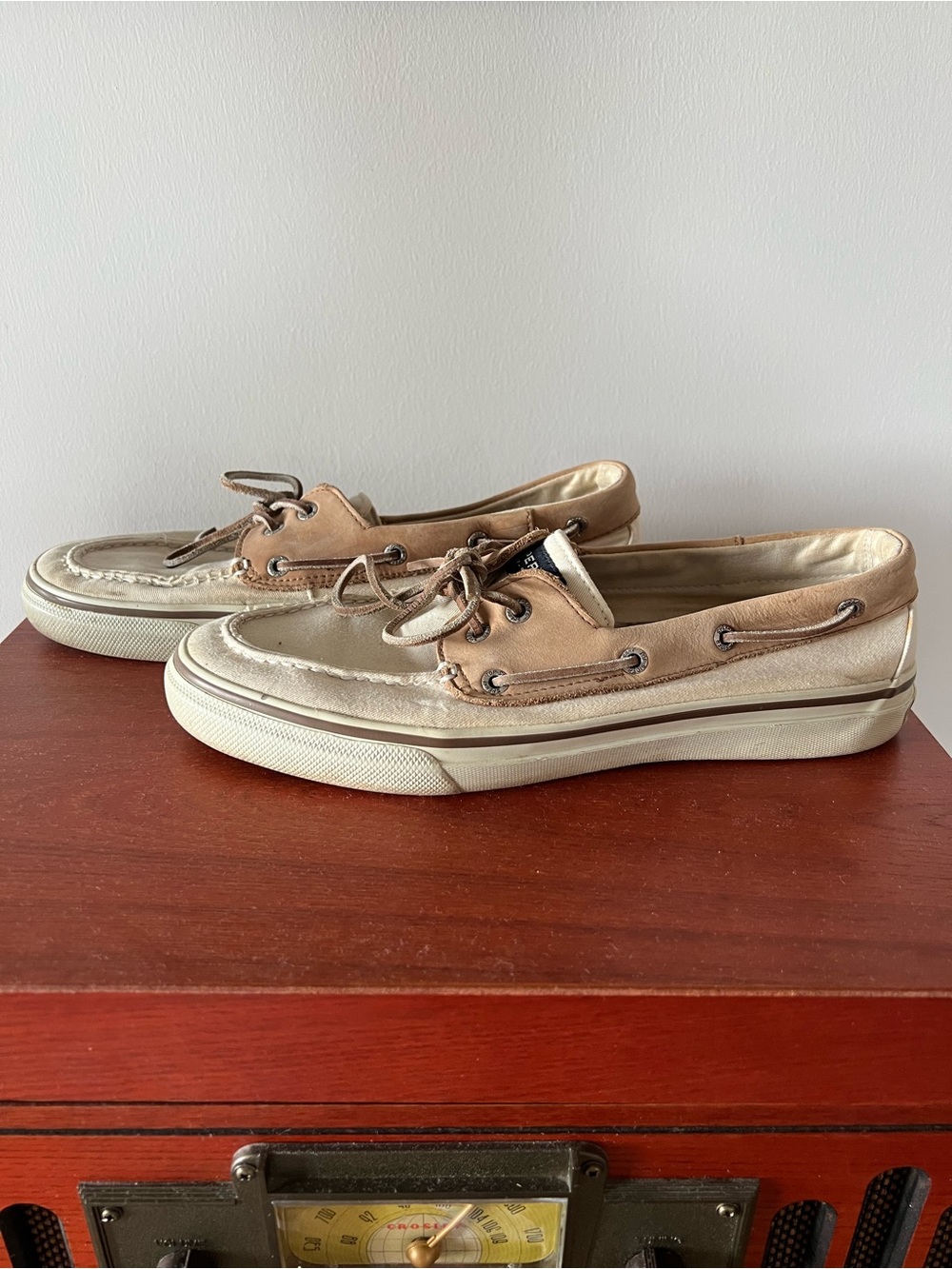 Sperry Two-Tone Tan and Cream Boat Shoes
